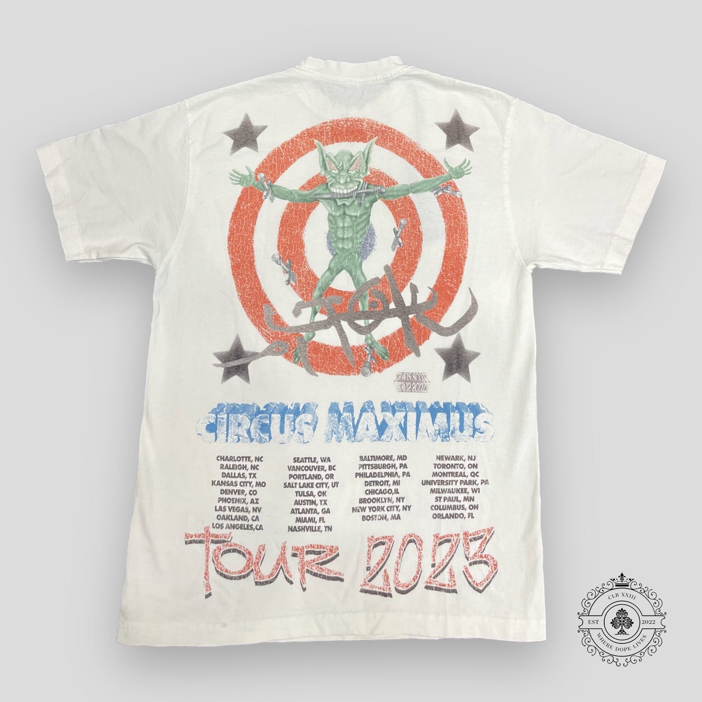 Travis Scott Utopia Circus Maximus 2023 Tour III Tee White